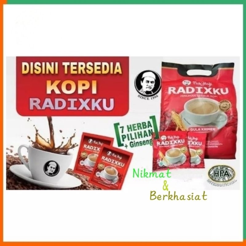 

Kopi Radixku Pak Haji Kopi Radix HPA Kopi 7 Elemen Kop RDX isi 20sachet