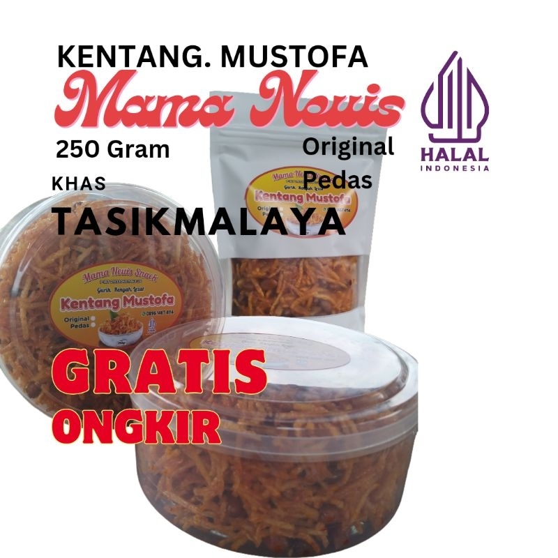 

Kentang Mustofa Mama Neuis 250 Gram | Kering Kentang Mustofa Tasikmalaya Pedas Original Crispy Kriuk Tanpa Kapur Sirih Tanpa Bahan Pengawetan Full Kentang Dieng