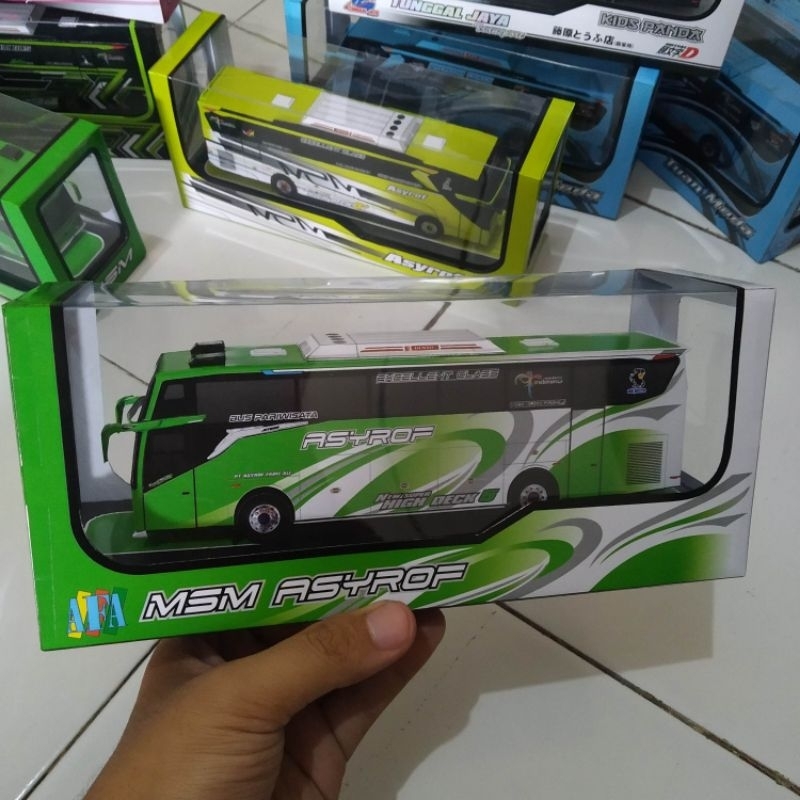 Miniatur Bis Kertas Papercraft Bus MSM Asyrof "Tuan Muda" jetbus 5 shd skala 1:64