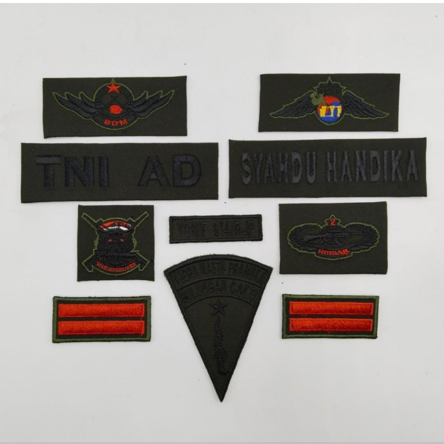 BT  Bordir 1 Set Papan Nama Atribut PDL Tni AD AL AU