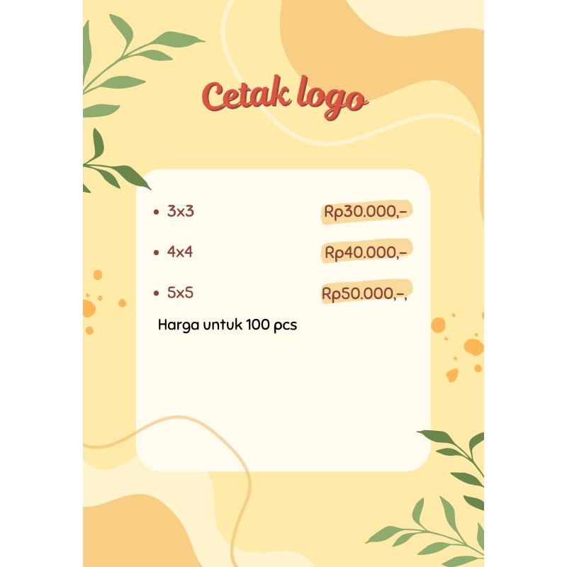 

Cetak stiker logo makanan/produk