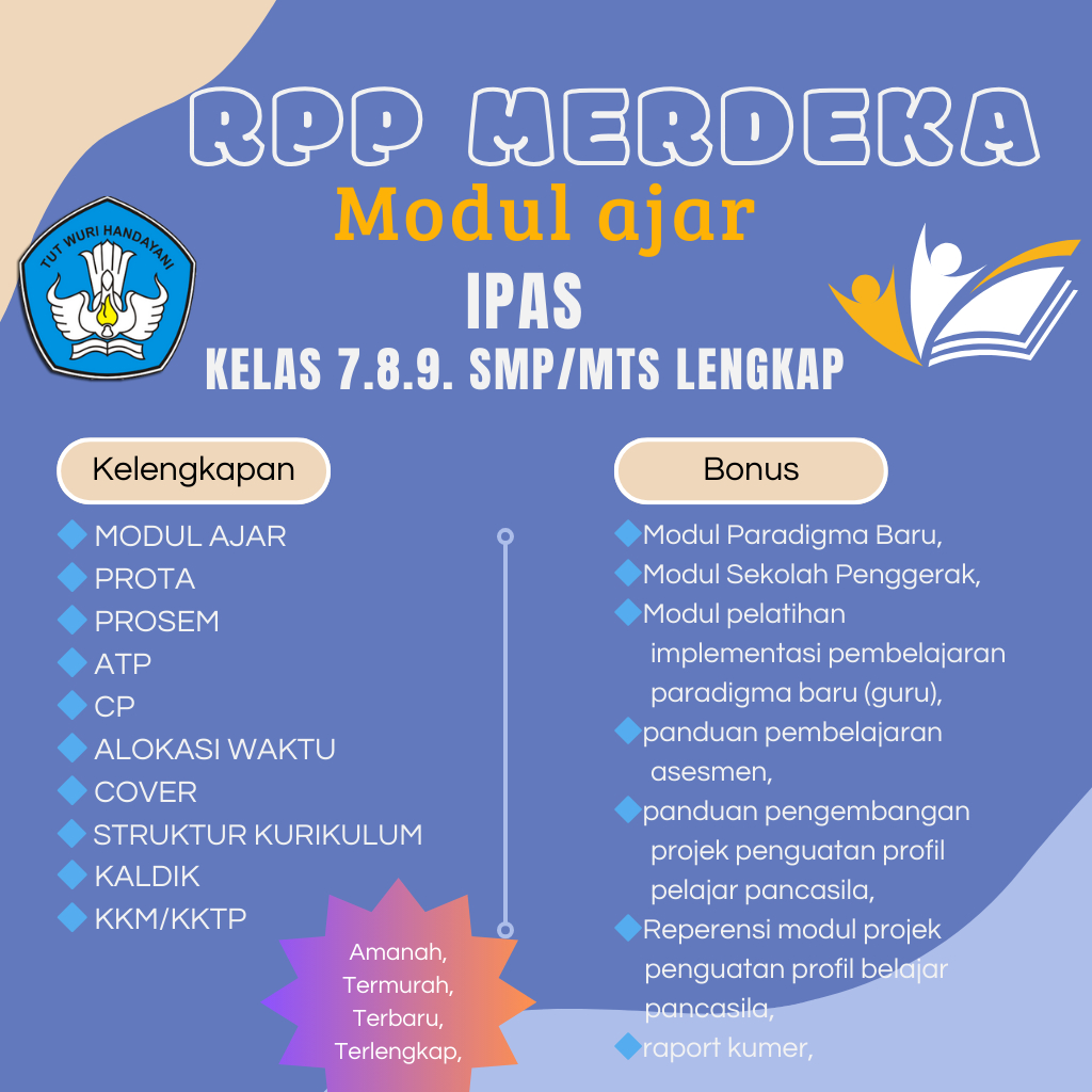 

MODUL AJAR IPAS KELAS 7,8,9 SMP/MTS KURIKULUM MERDEKA LENGKAP