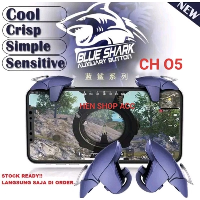 TRIGGER BLUE SHARK CH 5 Joystick L1 R1 Mobile Gaming Shooter