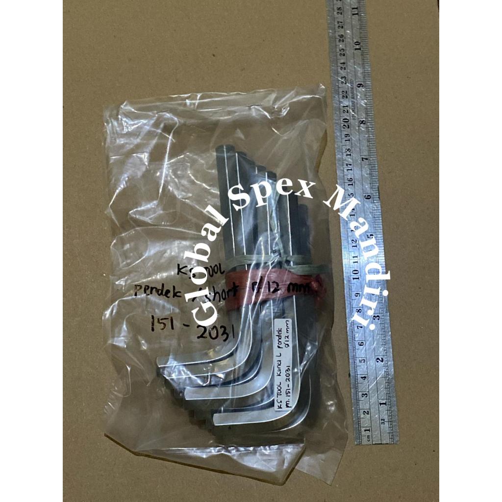 KS TOOLS KUNCI L 12 MM, HEXAGON KEY WRENCH SHORT, PENDEK 151.2031 MADE IN GERMANY