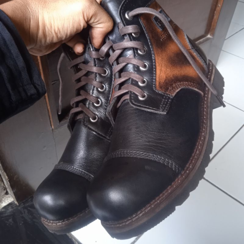 Sepatu Boots Kulit Second