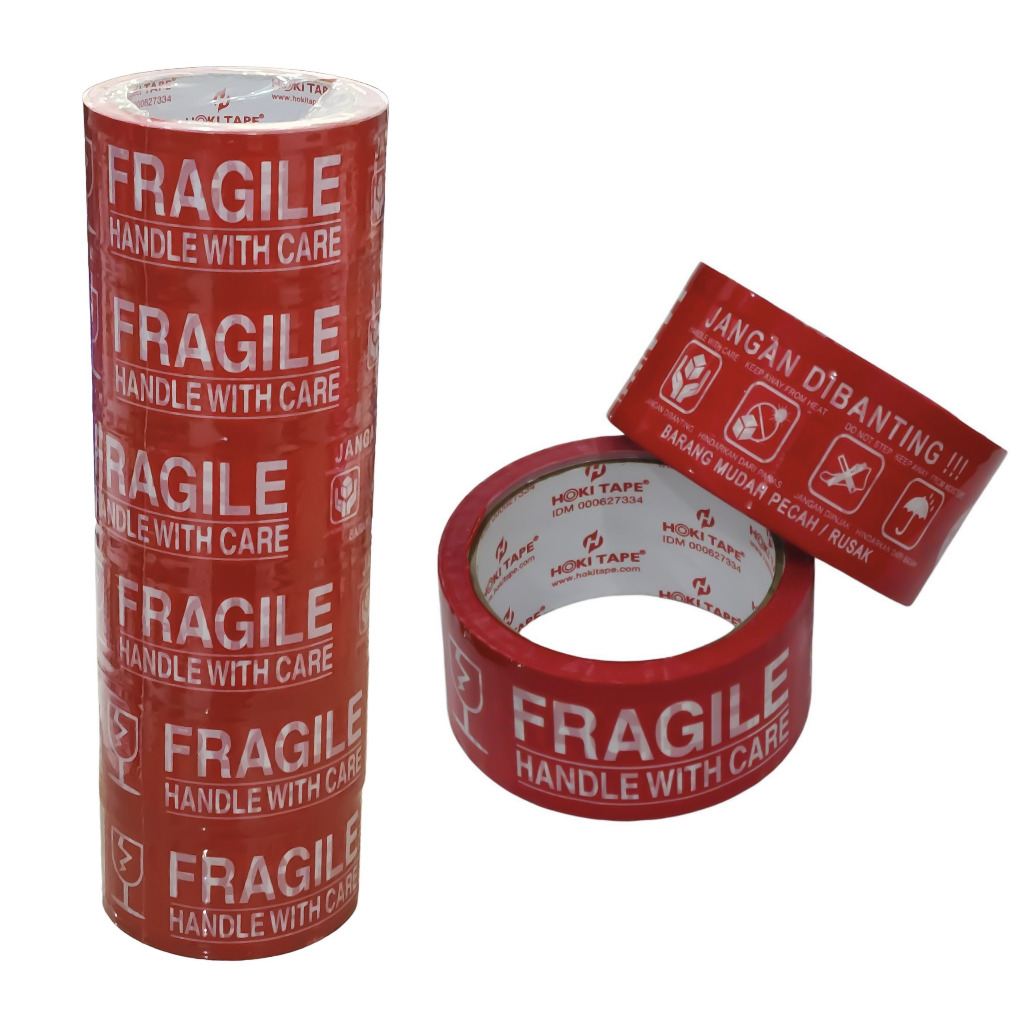 

1 SLOP / 6 Pcs OPP Plakban Lakban Fragile / Jangan Dibanting 48mm x ±50M