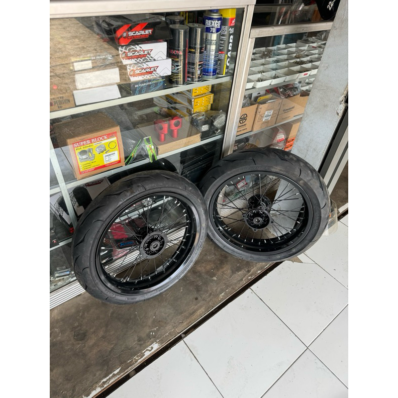 WHEEL SET VELG SET SUPERMOTO KLX VELG SUPERMOTO KLX