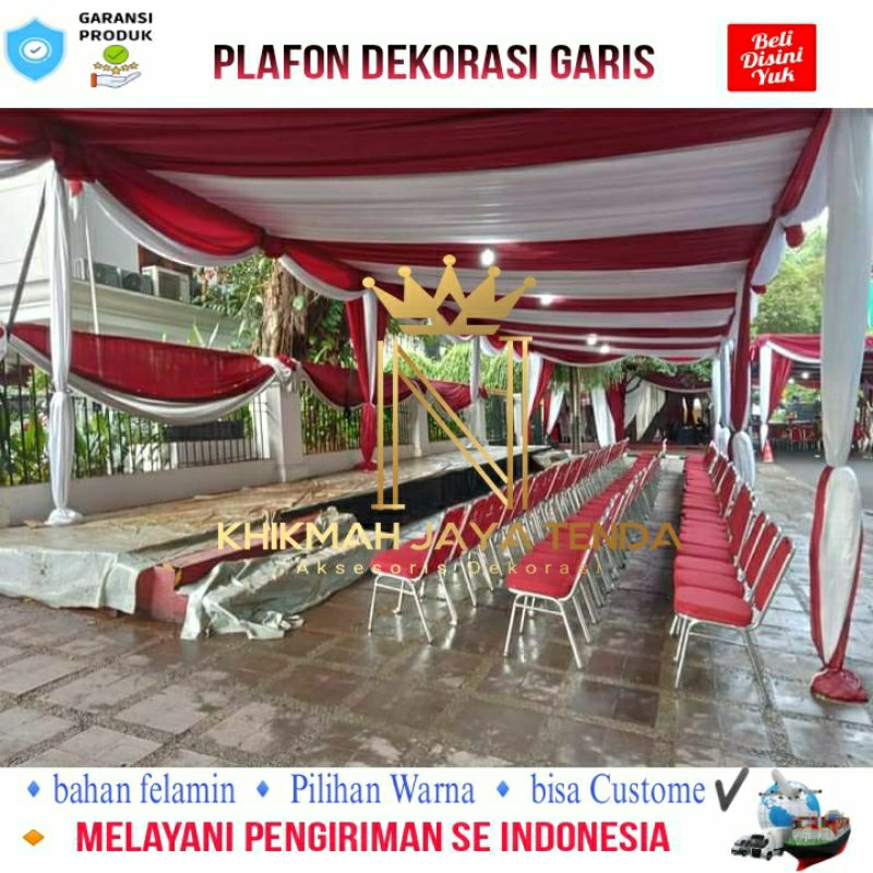 Plafon Dekorasi Pesta Garis/Serut Pernikahan/Event/Gedung/Kantor/Lamaran/Upacara/Adat/Meeting