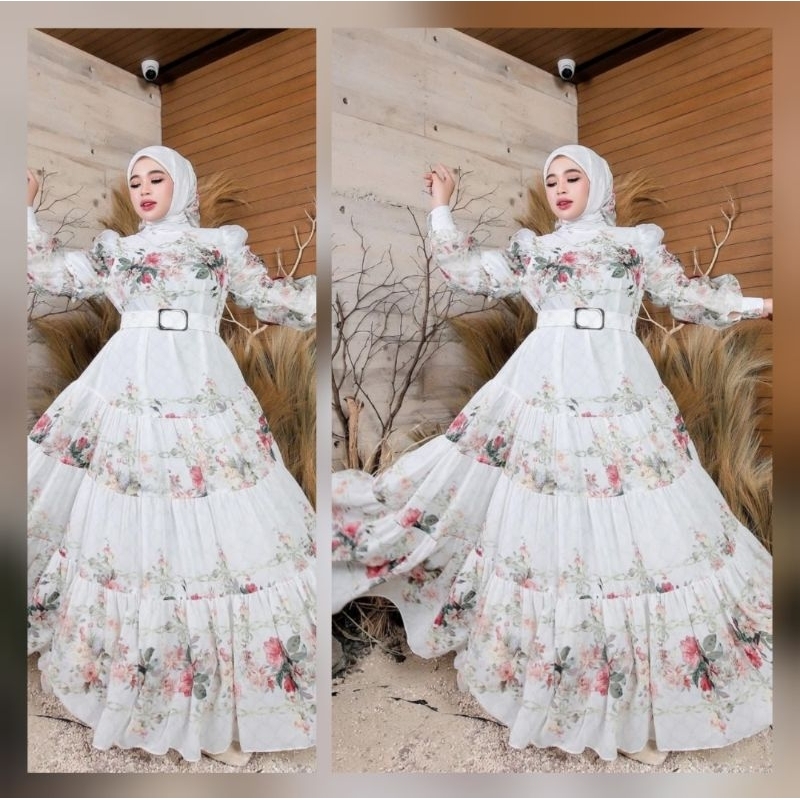 Dress Flower Tingkat Mewah by Shellasaukia