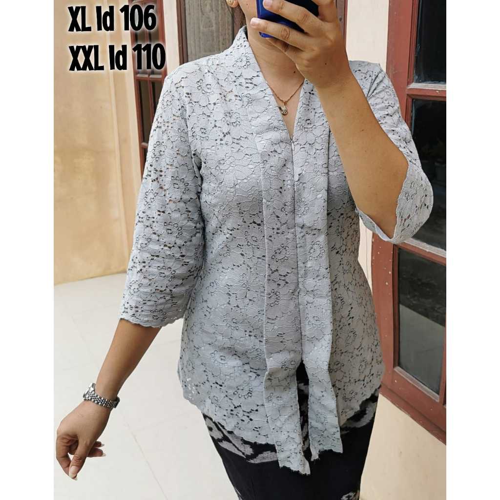 Atasan Blouse Brokat Renda Pakaian Wanita Pesta Tradisional  Kartini Lengan 7/8 Size M L XL XXL