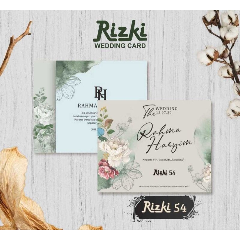 FFstore - Cetak Undangan Pernikahan Desain Elegant dan Mewah Kekinian | Seri Rizki 52-56
