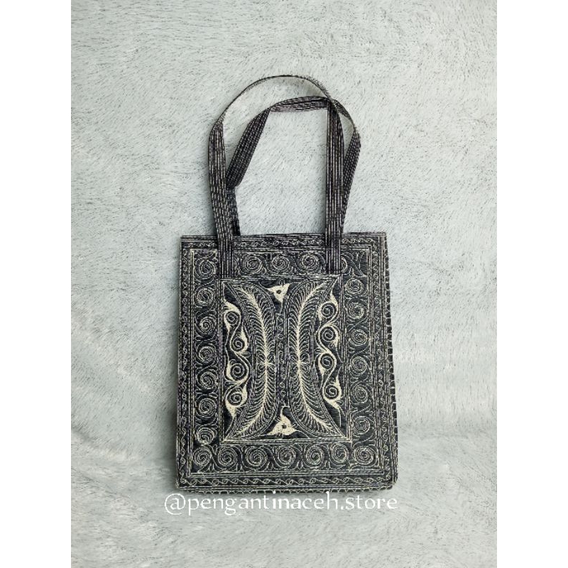 Tote Bag Aceh Ukuran Kecil Asli Bordiran Pintu Aceh/Tas Jinjing Khas Aceh/Tas Pengajian Khas Aceh