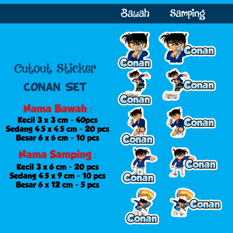 

sticker nama cutout detective conan