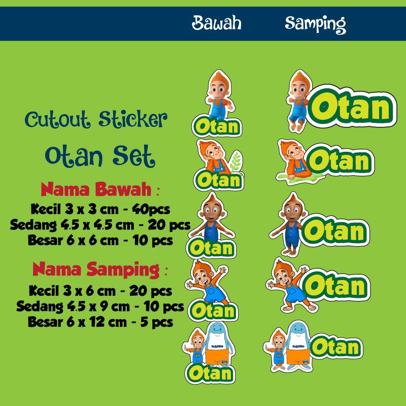 

sticker nama cutout otan