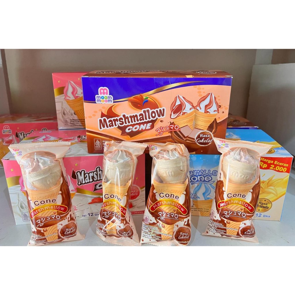 

Marshmallow Cone Es Krim 1 Box 12pc Rasa Cokelat