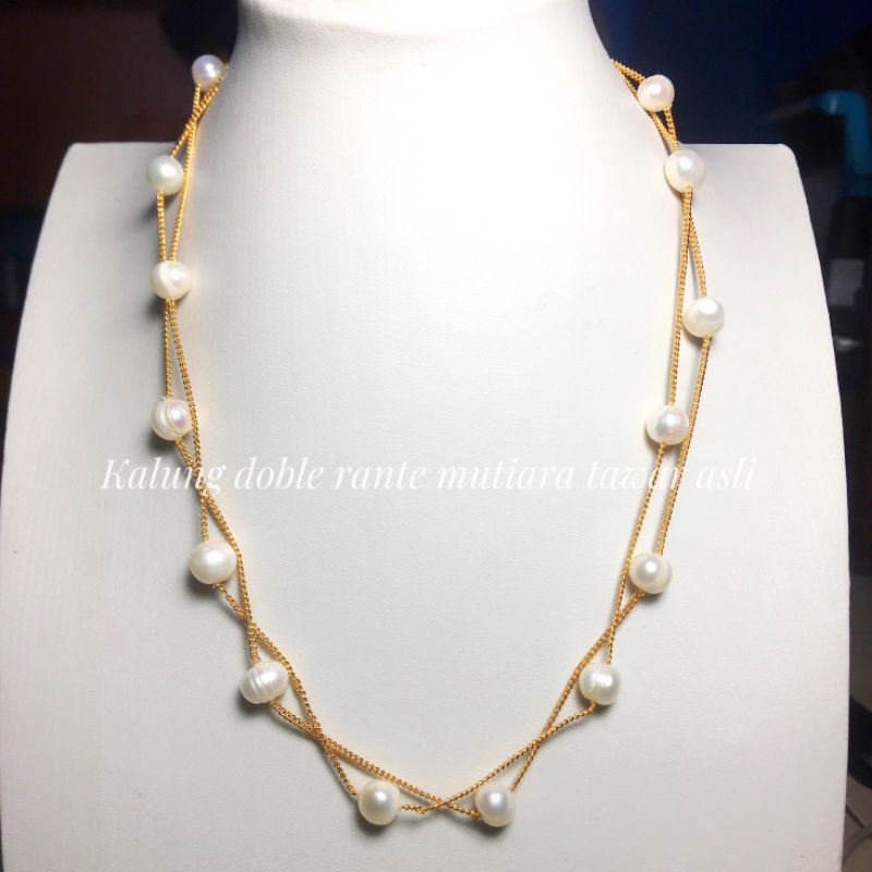 Kalung Wanita Kekinian Mutiara Tawar Asli Bersertifikat||Kalung wanita murah||Kalung mutiara tawar||
