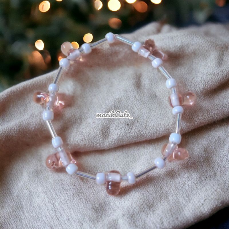 Gelang estetik manik-manik dan batu ukuran anak sampai dewasa ✨