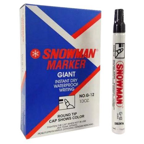 

Gramedia Dan Mogot-Snowman - Spidol Permanent Marker G-12 Warna Hitam/Pcs