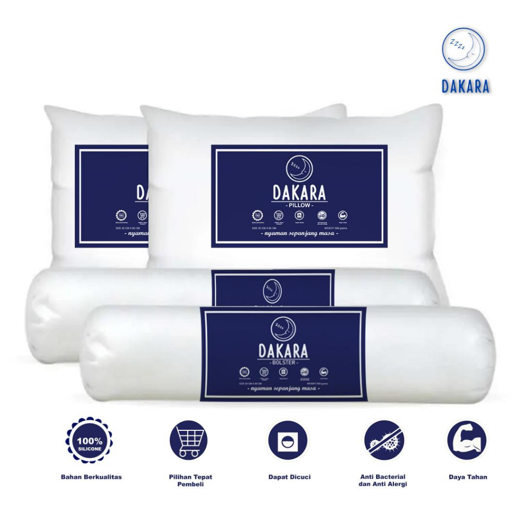 BANTAL GULING DAKARA/DAKARA PILLOW TERMURAH/ Silicone 100% Anti Bakteri dan Anti Alergi