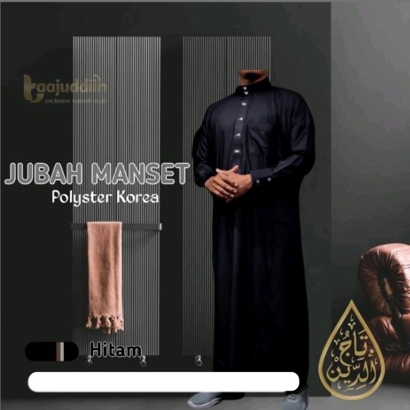 Jubah Pria Dewasa Manset Polyster Korea Import Kancing Premium Jubah Alharamain Import Gamis Alharom