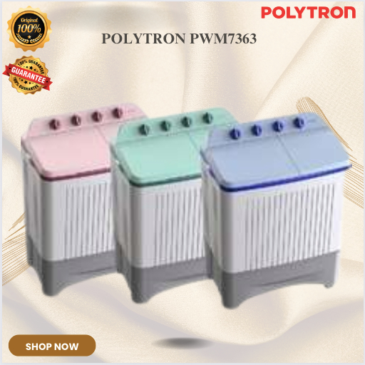 MESIN CUCI 2 TABUNG POLYTRON PWM7363 7Kg/PWM-7363/PWM 7363/PWM-7363/PWM7363