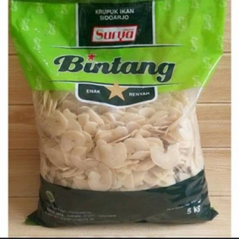 

1ball/5kg kerupuk udang mente bintang 1 terbaik