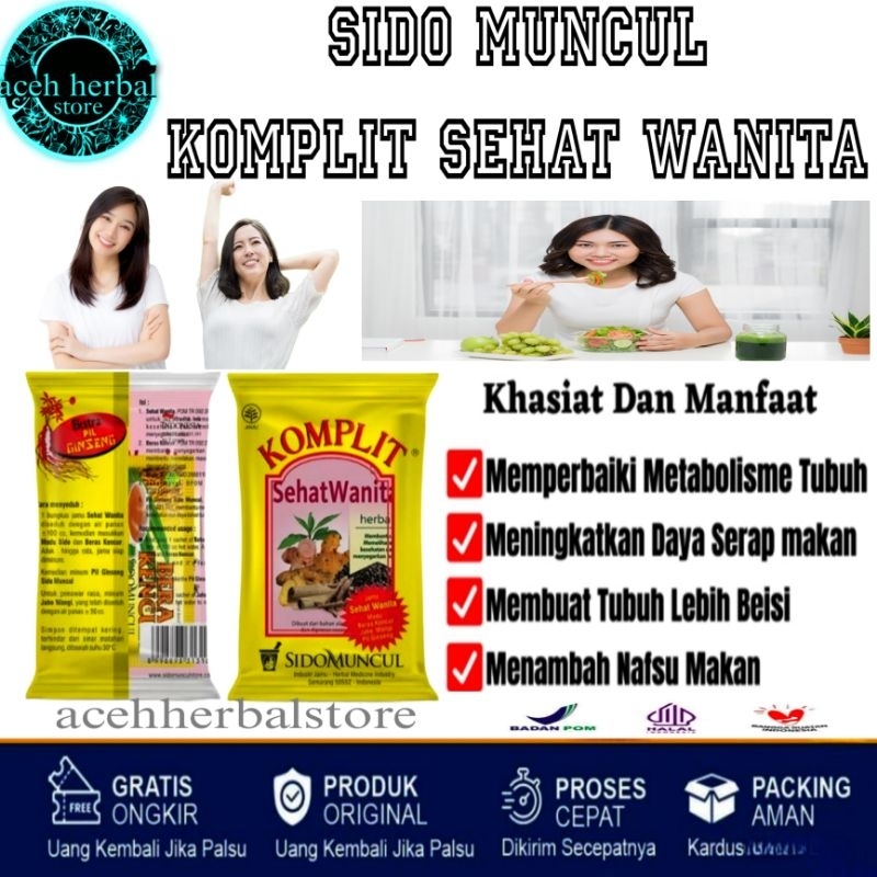 

Sido muncul Sehat Wanita Komplit 1 bungkus-Membantu Melihara kesehatan Wanita dan menyegarkan badan