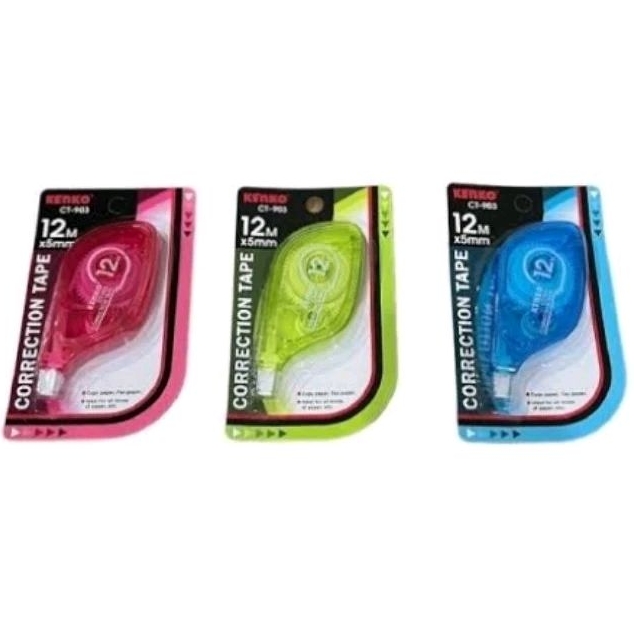 

(PER PCS) Kenko Tip Ex CT-903 / Correction Tape 12M / Tipex Kertas / Tip'x Roll Kenko / Koreksi Pena di kota Pontianak