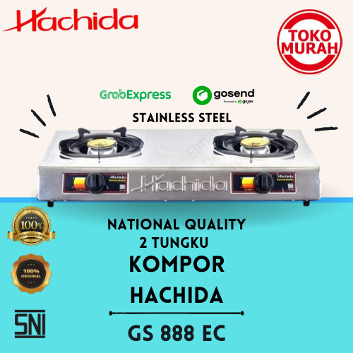 Kompor 2 Tungku Low Pressure/Tekanan Rendah HACHIDA GS 888 EC Stainless Steel National Quality