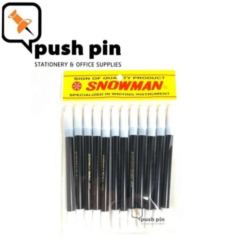 Snowman Spidol Kecil Isi 12 Hitam