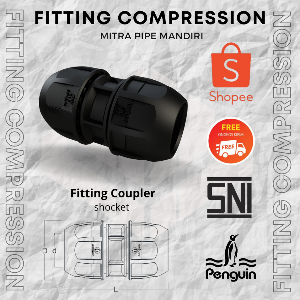 Fitting Pipa HDPE Coupler 32mm - 1"