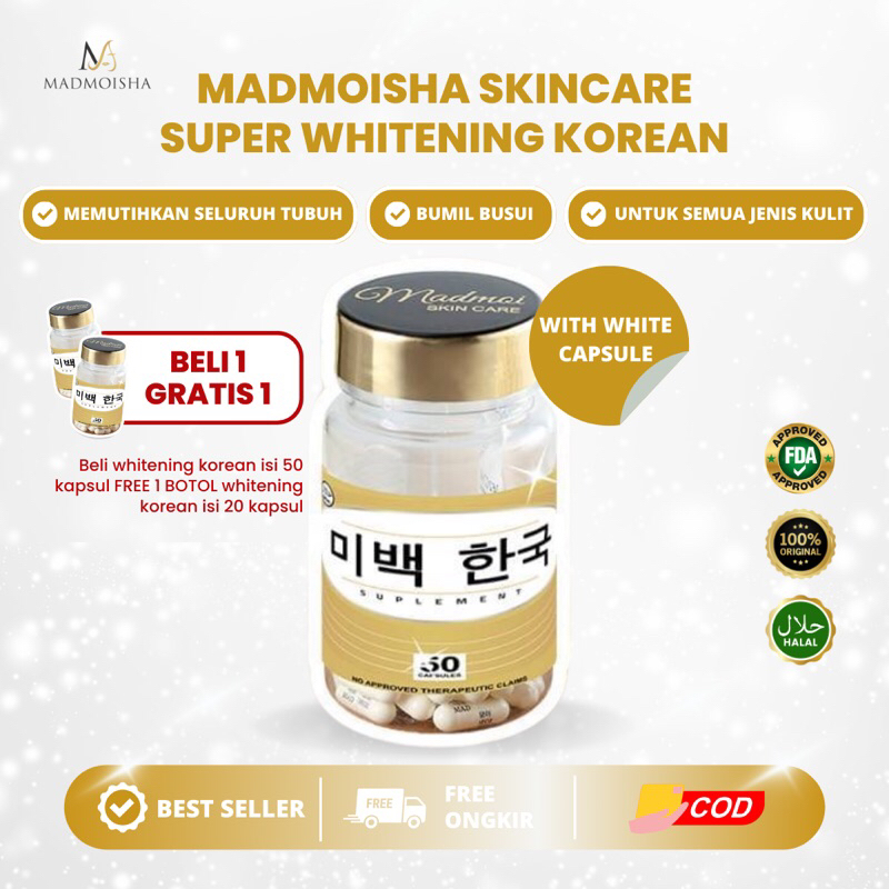 Madmoisha Super Whitening Korean - Suplemen Pemutih Kulit BEST SELLER MADMOISHA SKINCARE