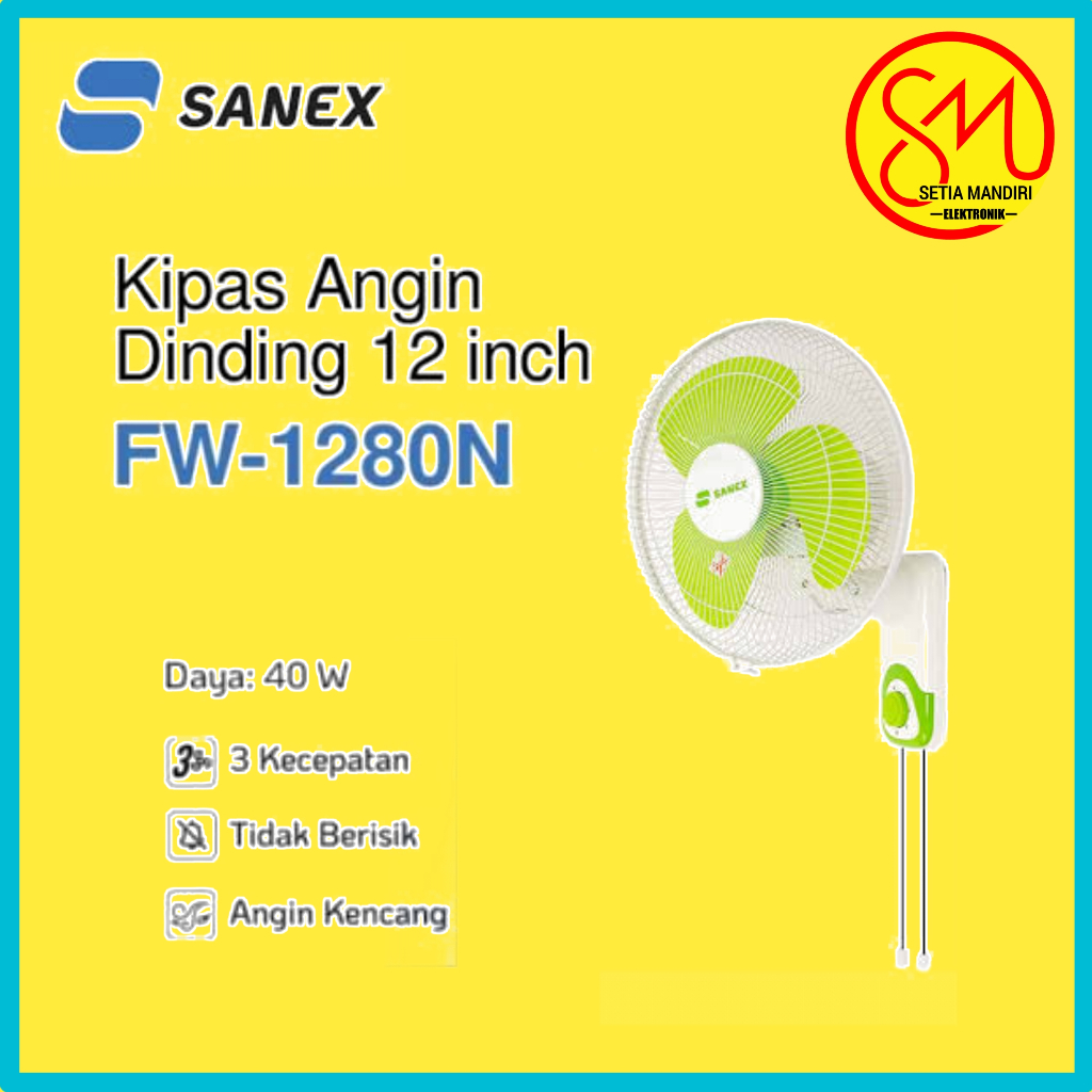 COD SANEX FW1280 Kipas Angin Dinding 12 Inch Wall Fan FW 1280 3 Kecepatan