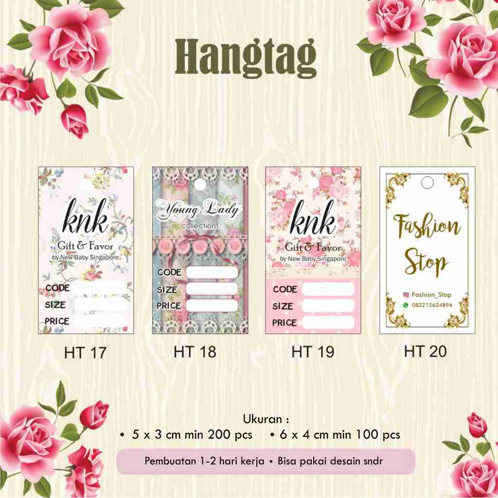 

[90 pcs] Hangtag / Price Tag / Label tag baju, celana, jeans