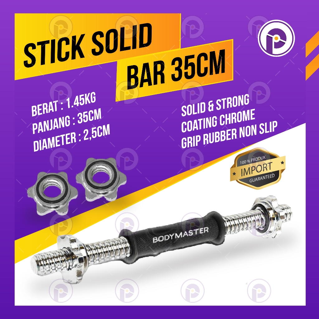 Stick Barbel Dumbell Stik Dumbel Barbell Lurus Panjang 35cm SOLID Fitness Bar Gym Adjustable