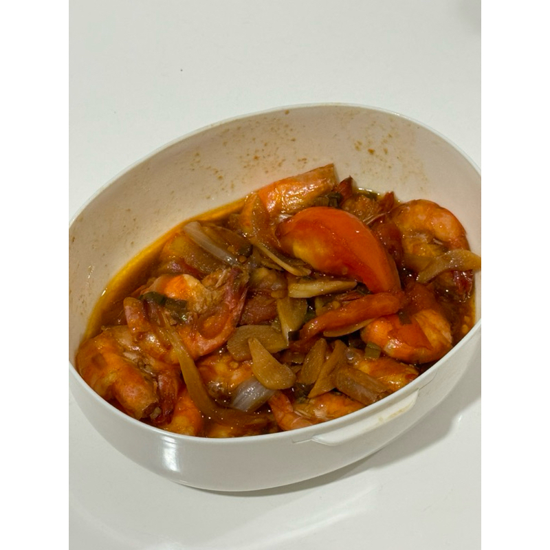 

Udang goreng tumis mentega siap makan masakan rumahan chinese food halal