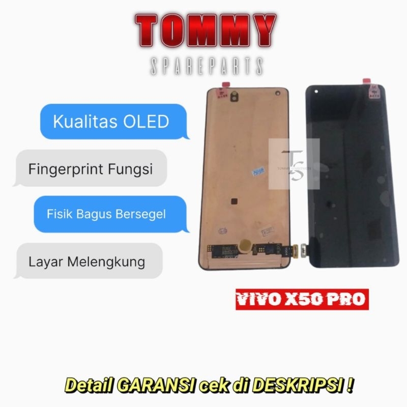 LCD TOUCHSCREEN VIVO X50 PRO ORIGINAL OLED FINGERPRINT FUNGSI