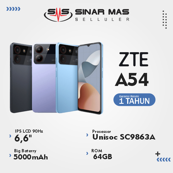 ZTE Blade A54 Smartphone [4GB/64GB] New Garansi Resmi
