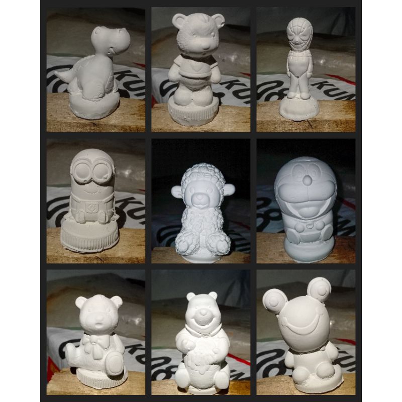 Patung Lukis Gypsum 3D Polos Random