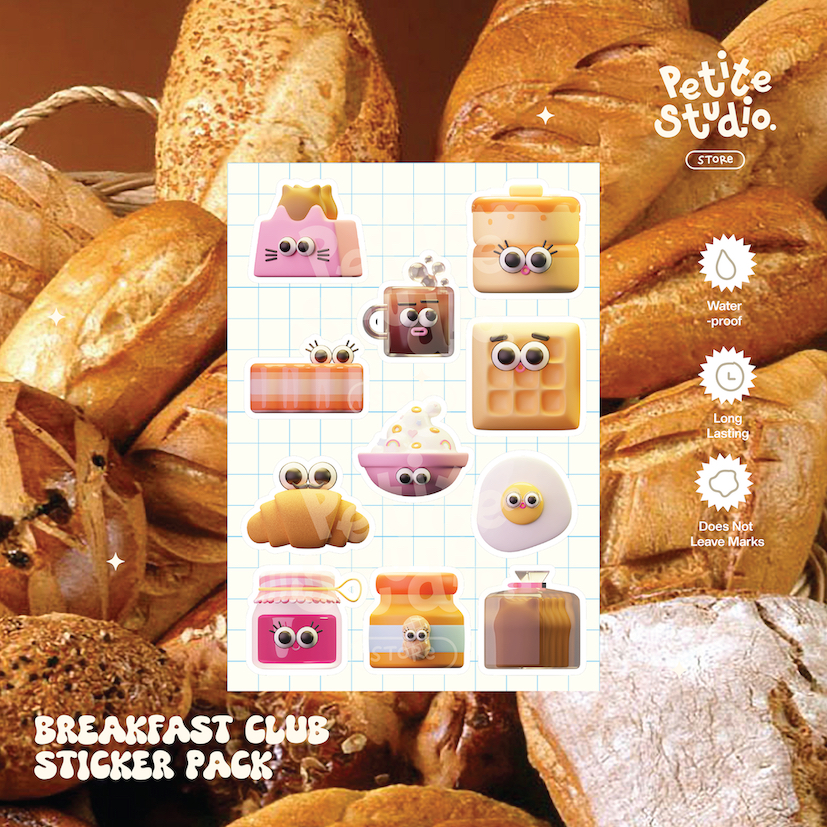 

Petite Studio's Breakfast Club Sticker Pack | Vinyl Waterproof Stickers