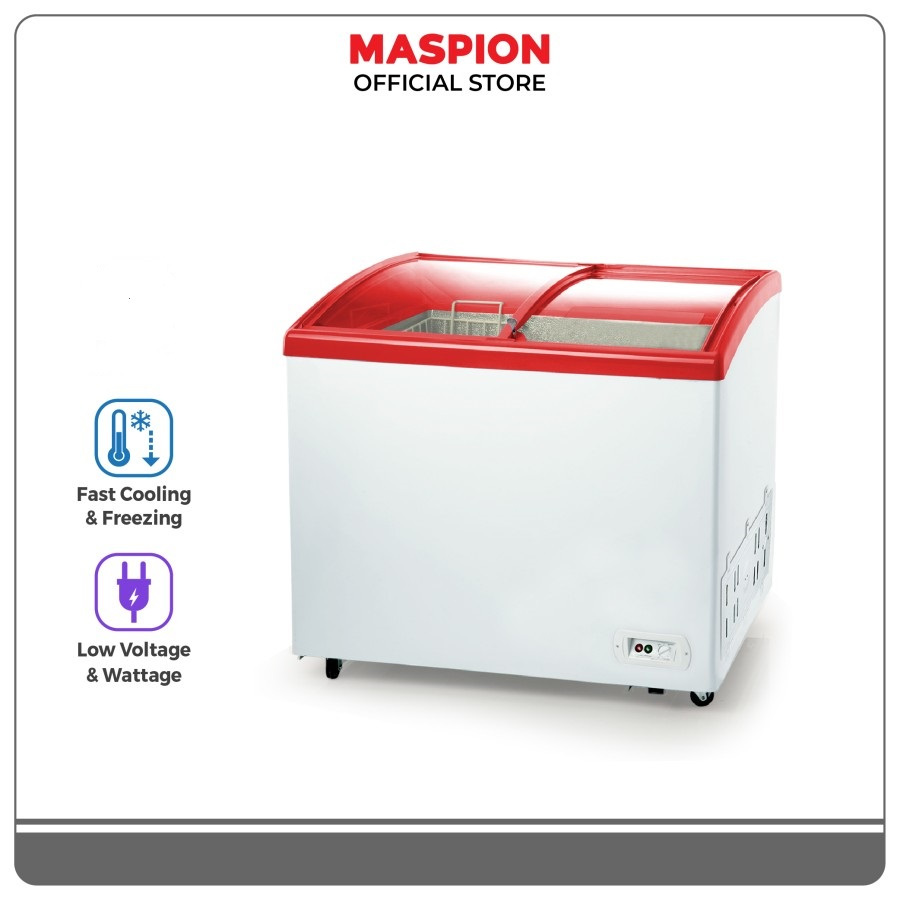 Maspion UFH300C Freezer Sliding Kaca 300 Liter