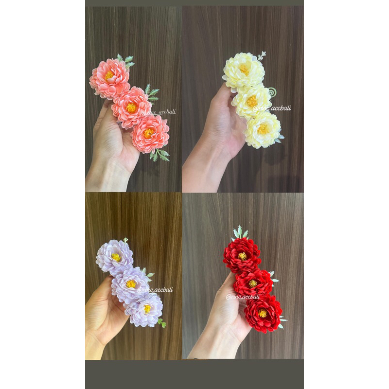 Semanggi bunga dahlia / bunga sanggul / hairdo / sanggul bali modern hiasan rambut