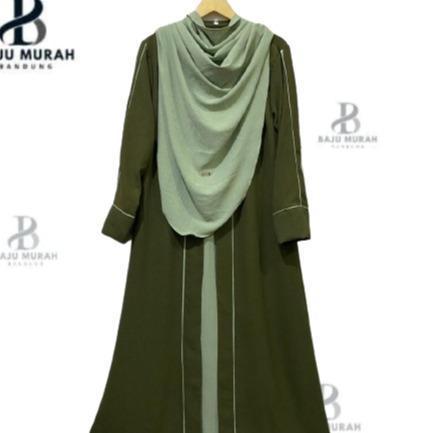 TERBARU Gamis Set Abaya Putri Syari Crinkle Airflow S-XXL