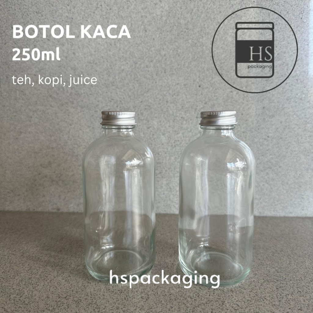 BOTOL KOPI SUSU KACA 250ML / GLASS BOTTLE 250 ml / botol kopi / botol susu 250ml / BOSTON 250ml
