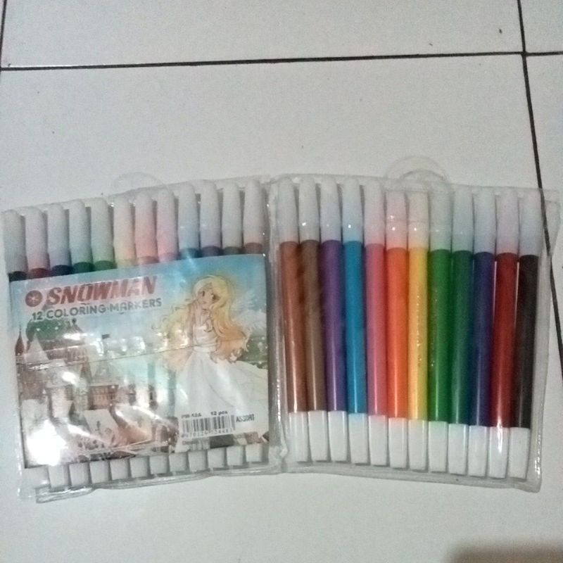 

spidol snowman 12 coloring markers