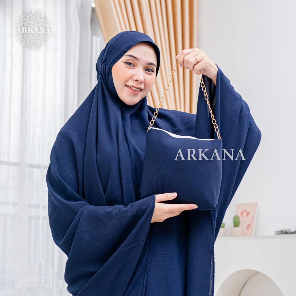 ARKANA - Mukena Dewasa JUMBO Premium Mewah Syar'i Malaysia Syahira Series Menutup Dagu