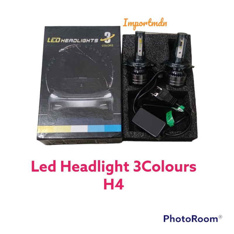 LED HEADLIGHT 3 COLOURS 60WATT/PAIR H4 H11 UNIVERSAL