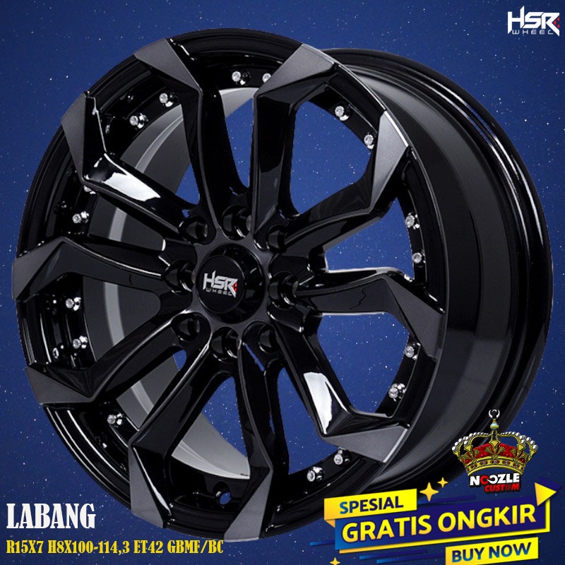 Velg Mobil Ring 15 HSR Lubang 4 Double PCD Pelek Racing Terbaru HSR R15