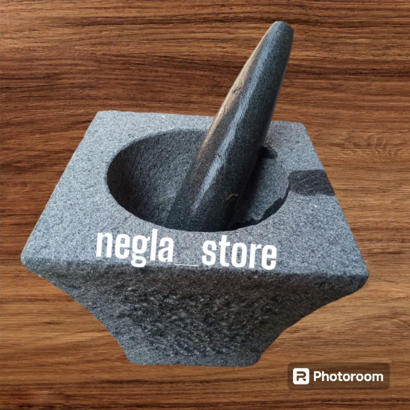 LUMPANG KOTAK JUMBO BATU ASLI gratis ulekan