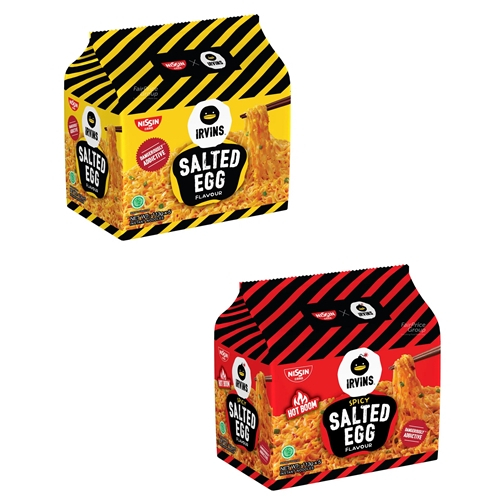 

Nissin Irvins Packet Noodles Salted Egg 5sX113g (Salted Egg, Spicy Salted Egg)